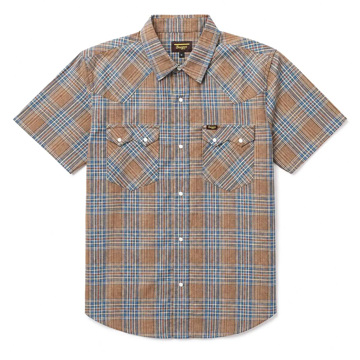 Sawtooth Faded Navy Plaid Snap Shirt