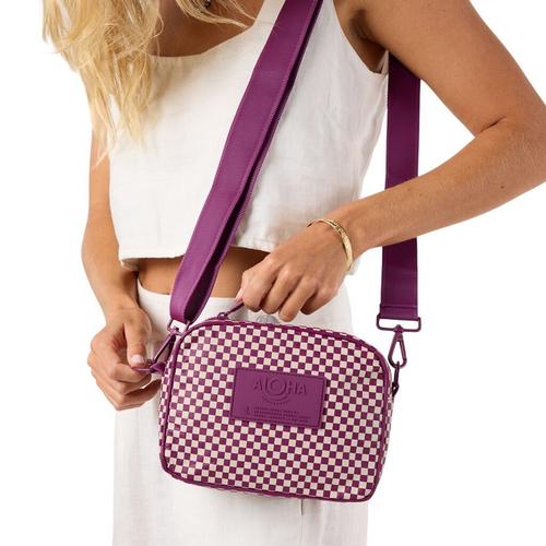 Mini Check Sandstone / Plum Le Tour Crossbody