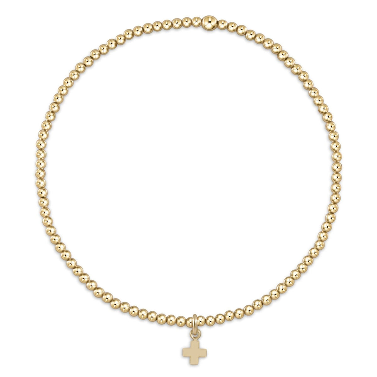 Classic Gold Signature Cross 2mm Bracelet