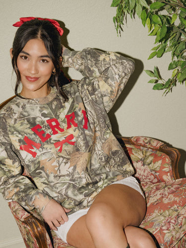 Merry Camo Crewneck