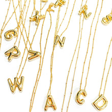 Gold Bubble Initial Necklace