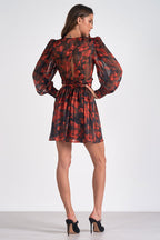 Red Floral Mini Dress