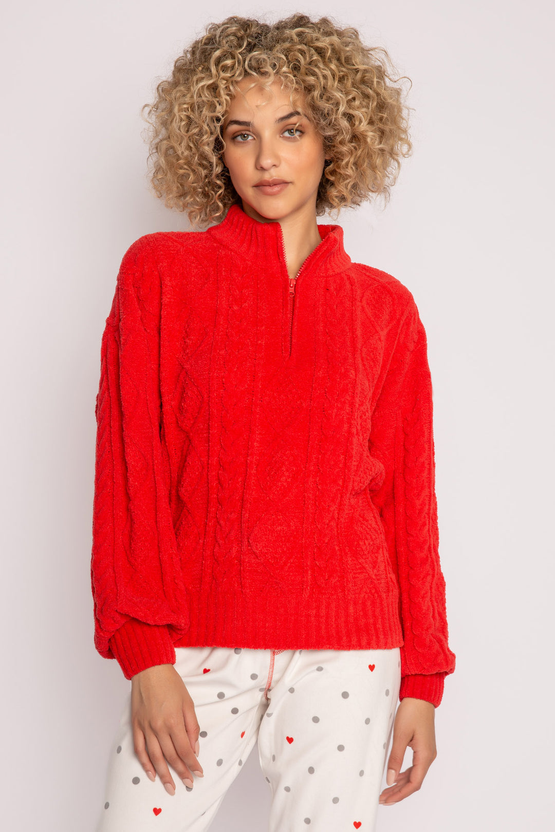 Forever Festive Cable Zip Sweater