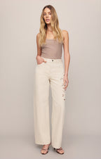 The Show Off Soapstone Eyelet Bowed Jeans