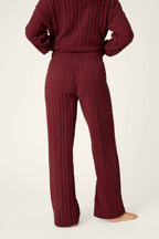 Cozy Cable Chenille Wine Pants