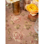 Vintage Rose Linen Tablecloth