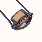 Fern Ink Navy Zip-Flap Crossbody Bag