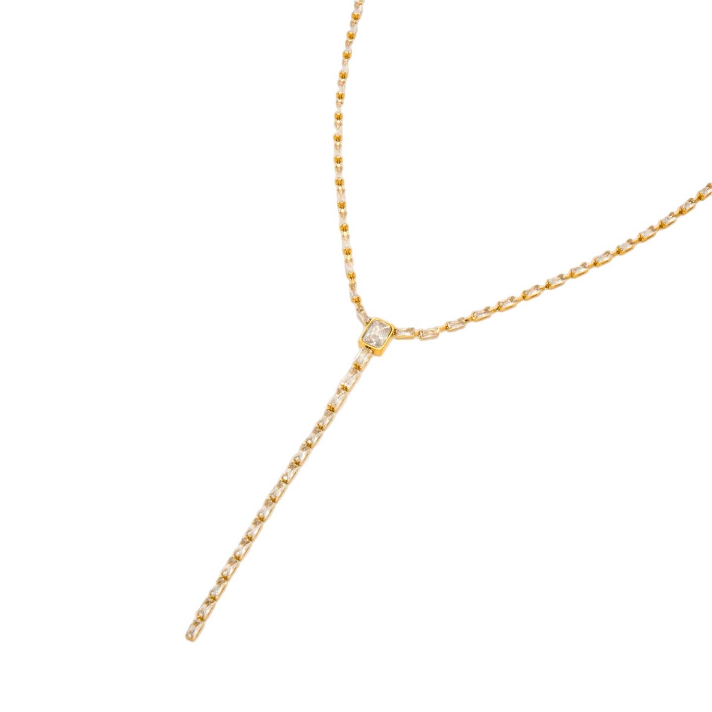 Plush CZ Lariat Necklace