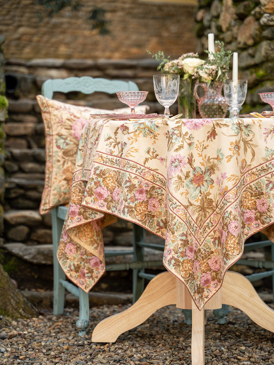 Eternal Rose Antique Tablecloth