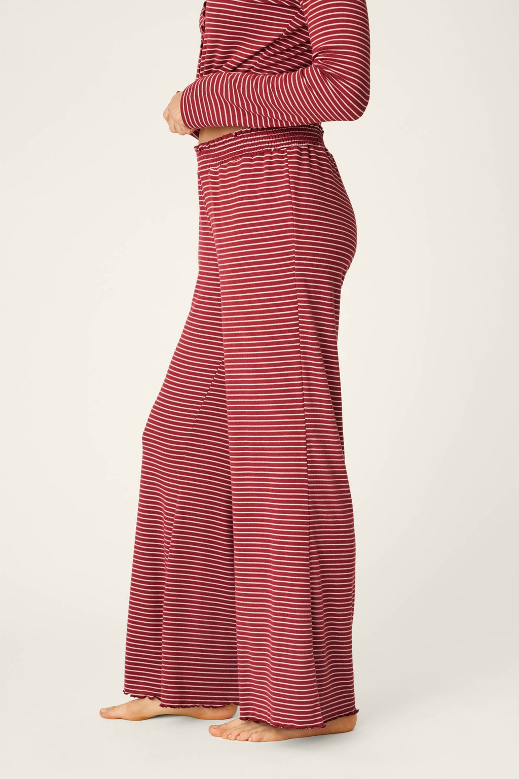 Pretty Stripes Pointelle Wine PJ Pant