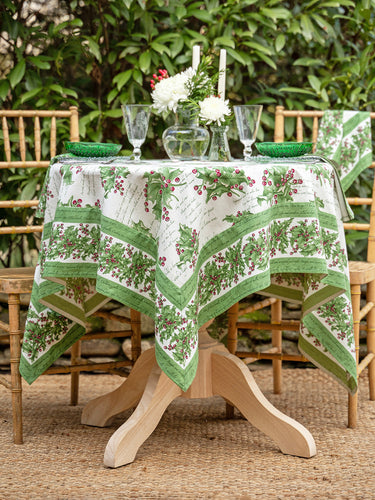 Holly Song Ecru Tablecloth