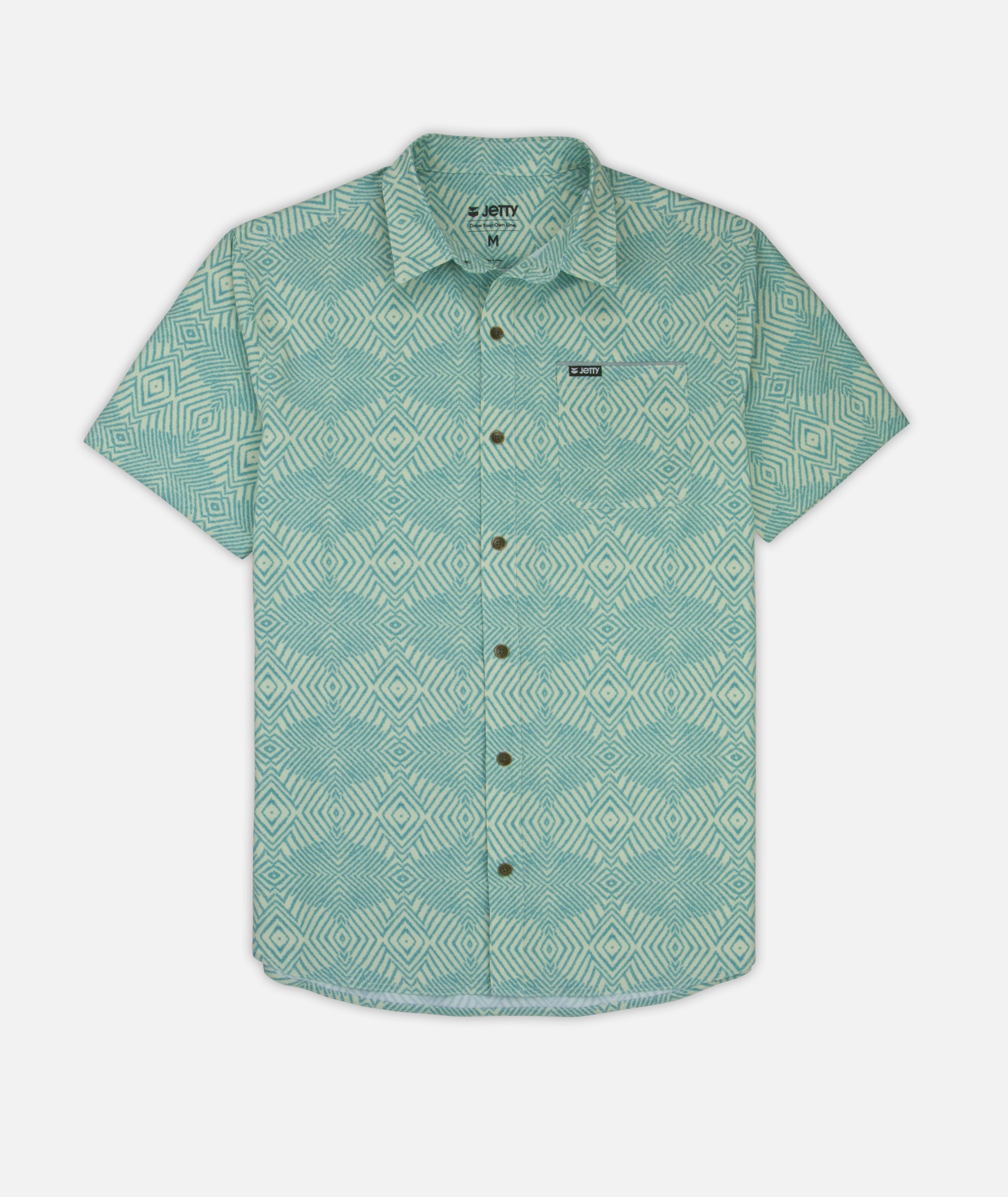 Garwood Teal Woven Button-Up