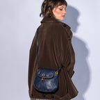 Fern Ink Navy Zip-Flap Crossbody Bag
