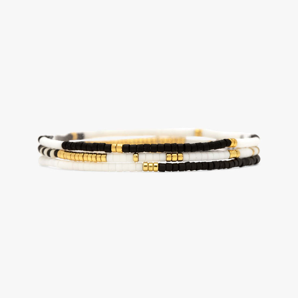 Monochrome Stretch Bracelet Set Of 3