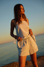 Millie Winter White Seersucker Beach Short