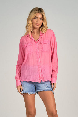 Val Pink Button Down