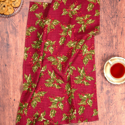 Winterberry Red Tea Towel