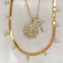 Majesty Double Charm CZ Religious Necklace