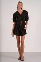 Ellie Black Eyelet Short
