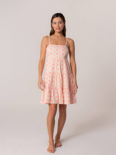 Pink Embroidered Tie-Back Sundress