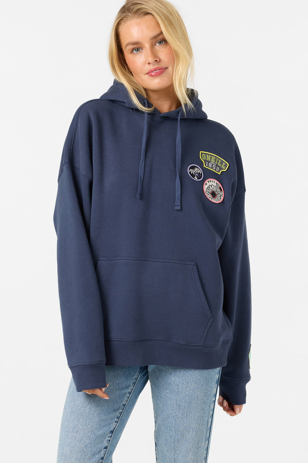 Patches Oversized Navy Hoodie