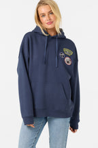 Patches Oversized Navy Hoodie