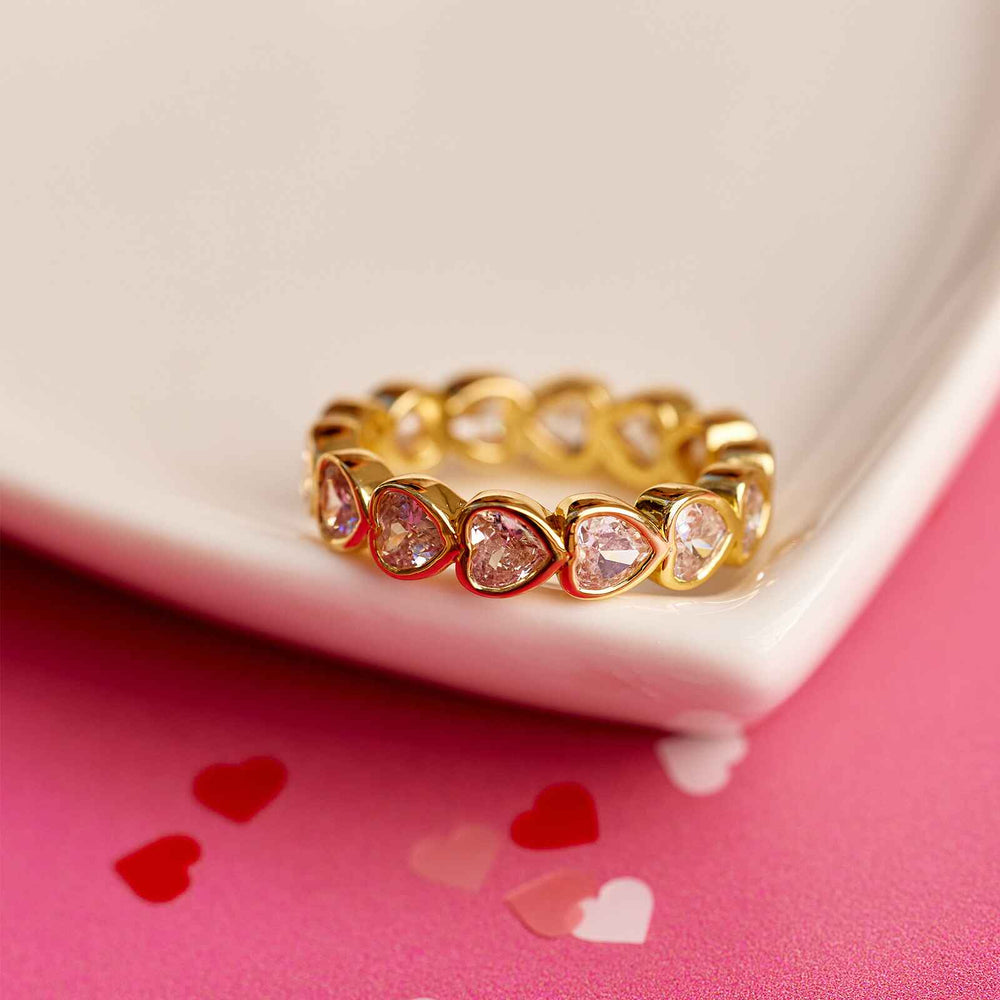 Stone Heart Ring Band