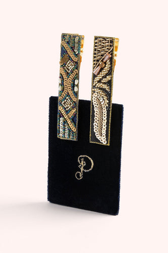Midnight 1920's Sparkle Hairclips