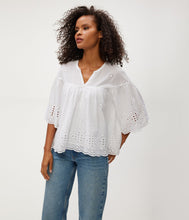 Gloria Eyelet Flutter Top