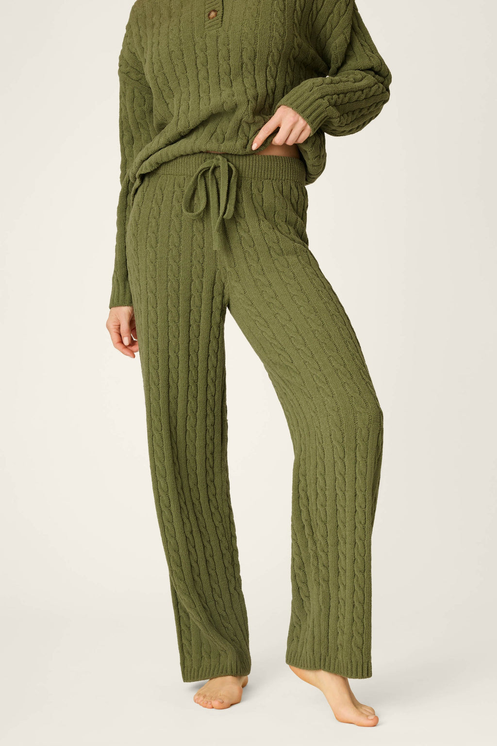 Cozy Cable Chenille Olivine Pants