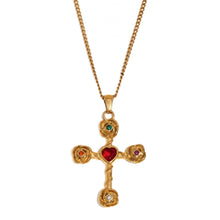 Dahlia Rose Cross Necklace