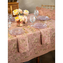 Vintage Rose Linen Tablecloth