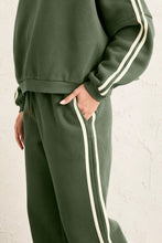 Contrast Hunter Green Fleece Track Pant
