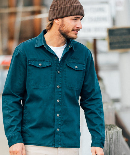 McCaffrey Navy Button-Up Work Shirt