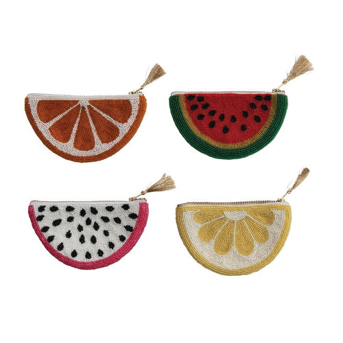 Beaded Fruit Slice Pouch