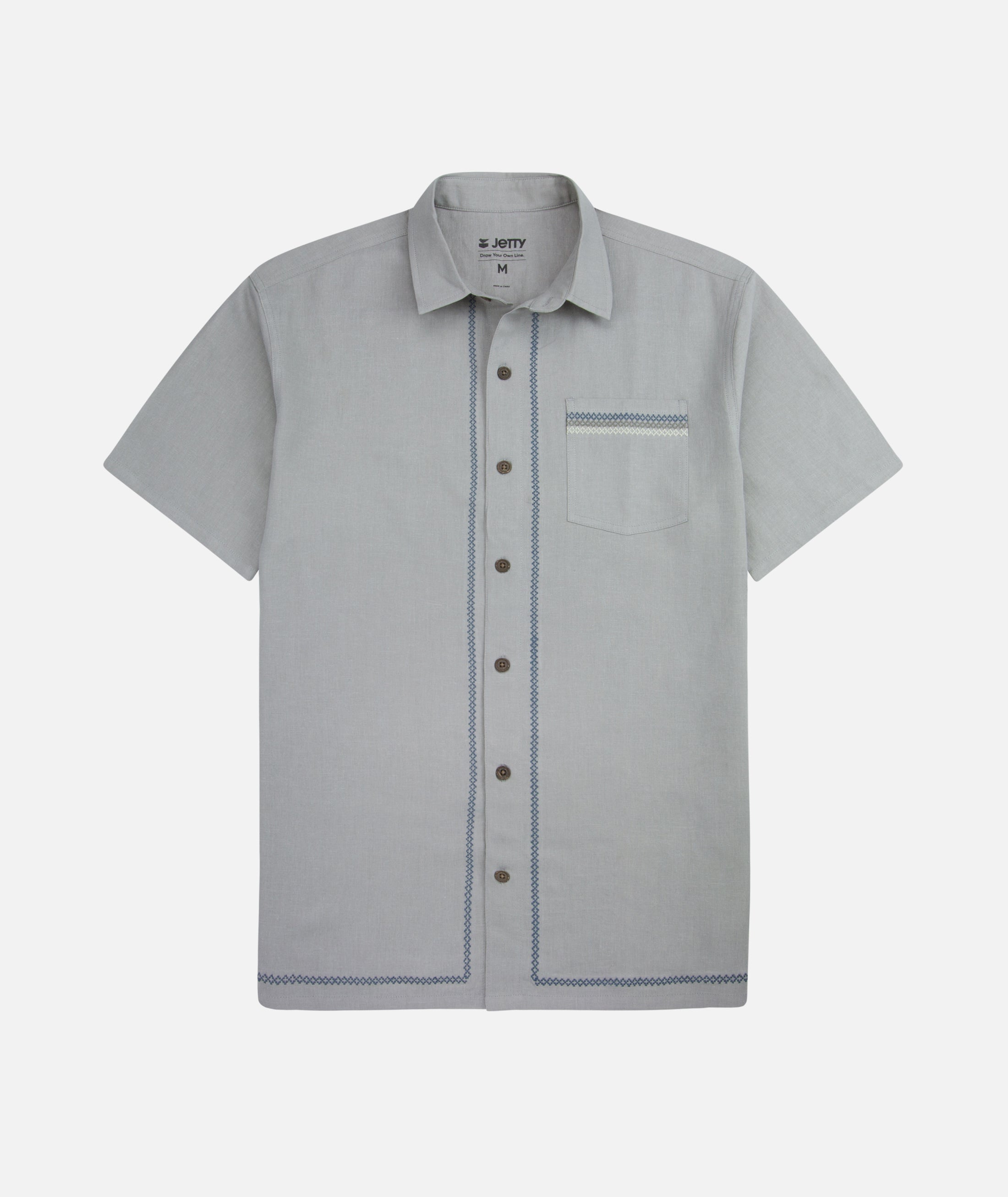 Westport Grey Linen Button-Up
