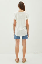 Raw Edge V Linen Tee