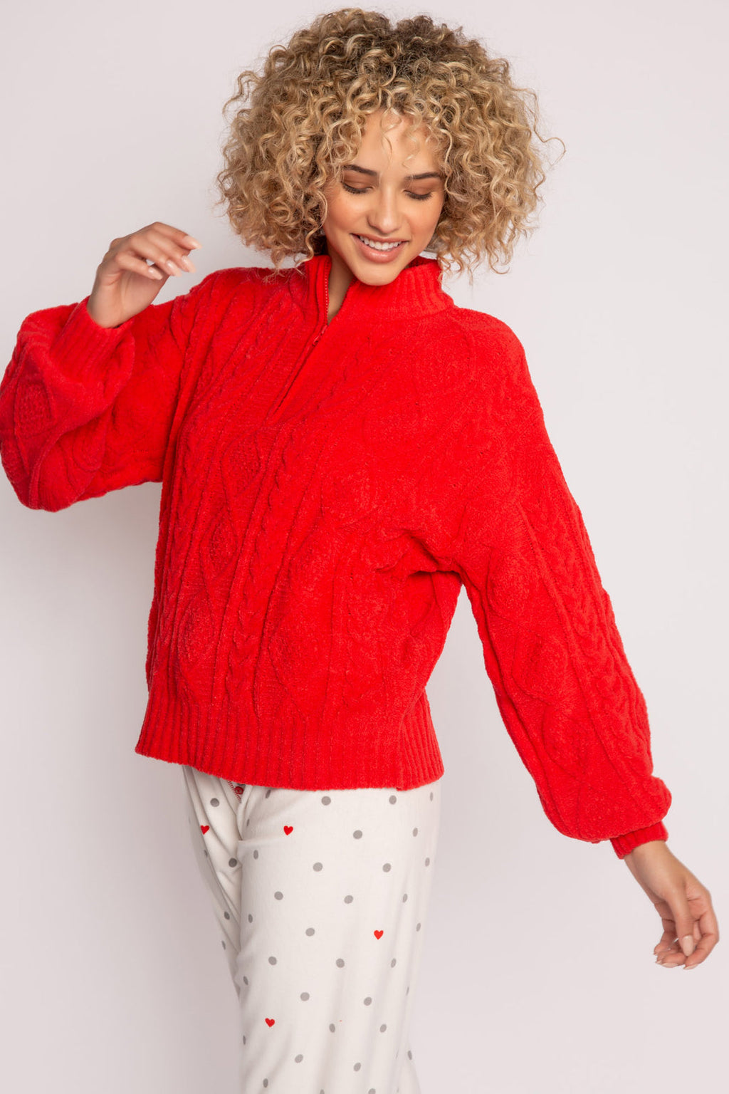 Forever Festive Cable Zip Sweater