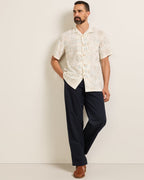Aloha Laurel Grove Ecru Linen Button-Up