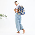 Salina Navy Tiny Stripe Le Bébé Backpack