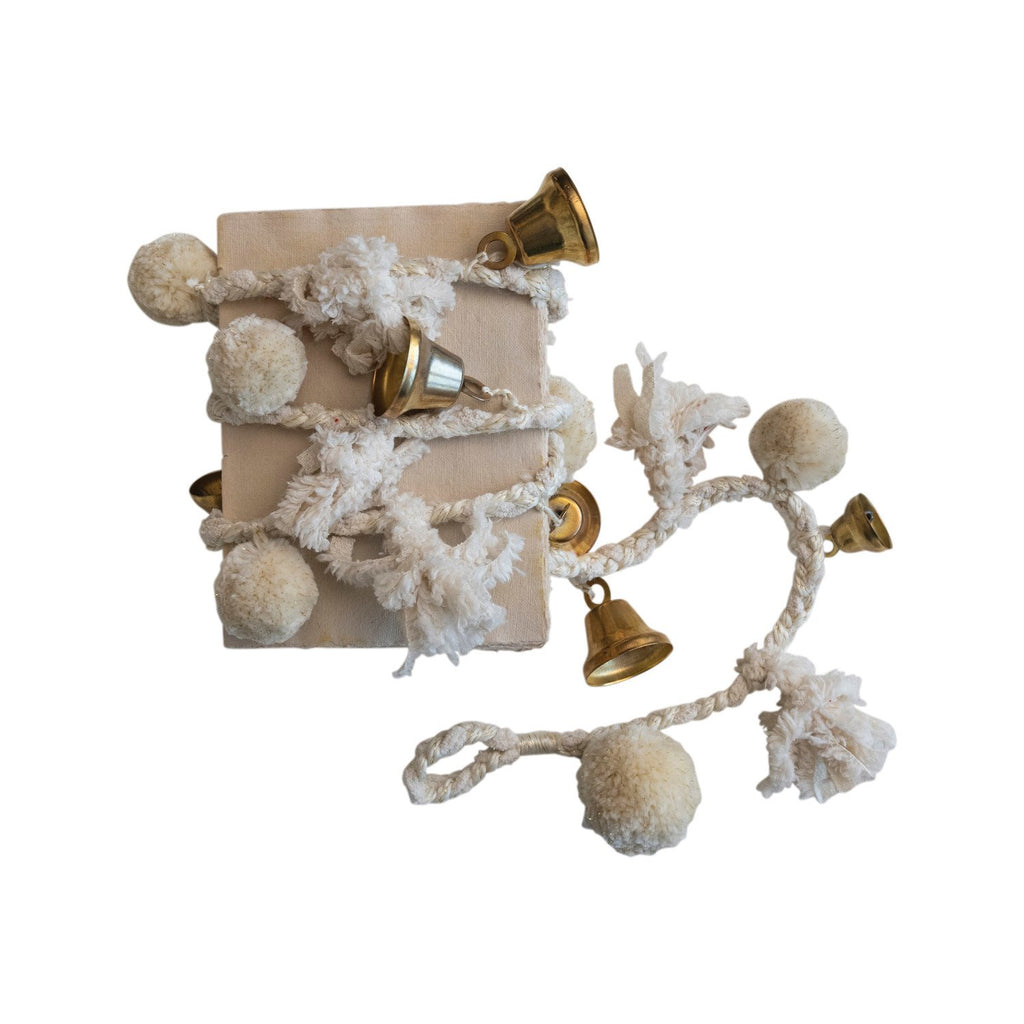 White Tassel & Bells Garland