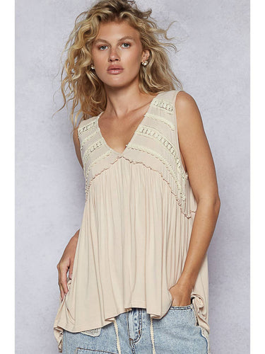 Babydoll Crochet Ivory Top