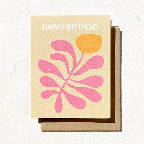 Abstract Floral Birthday Card