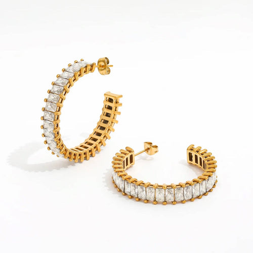 Affectionate Large Crystal Hoops