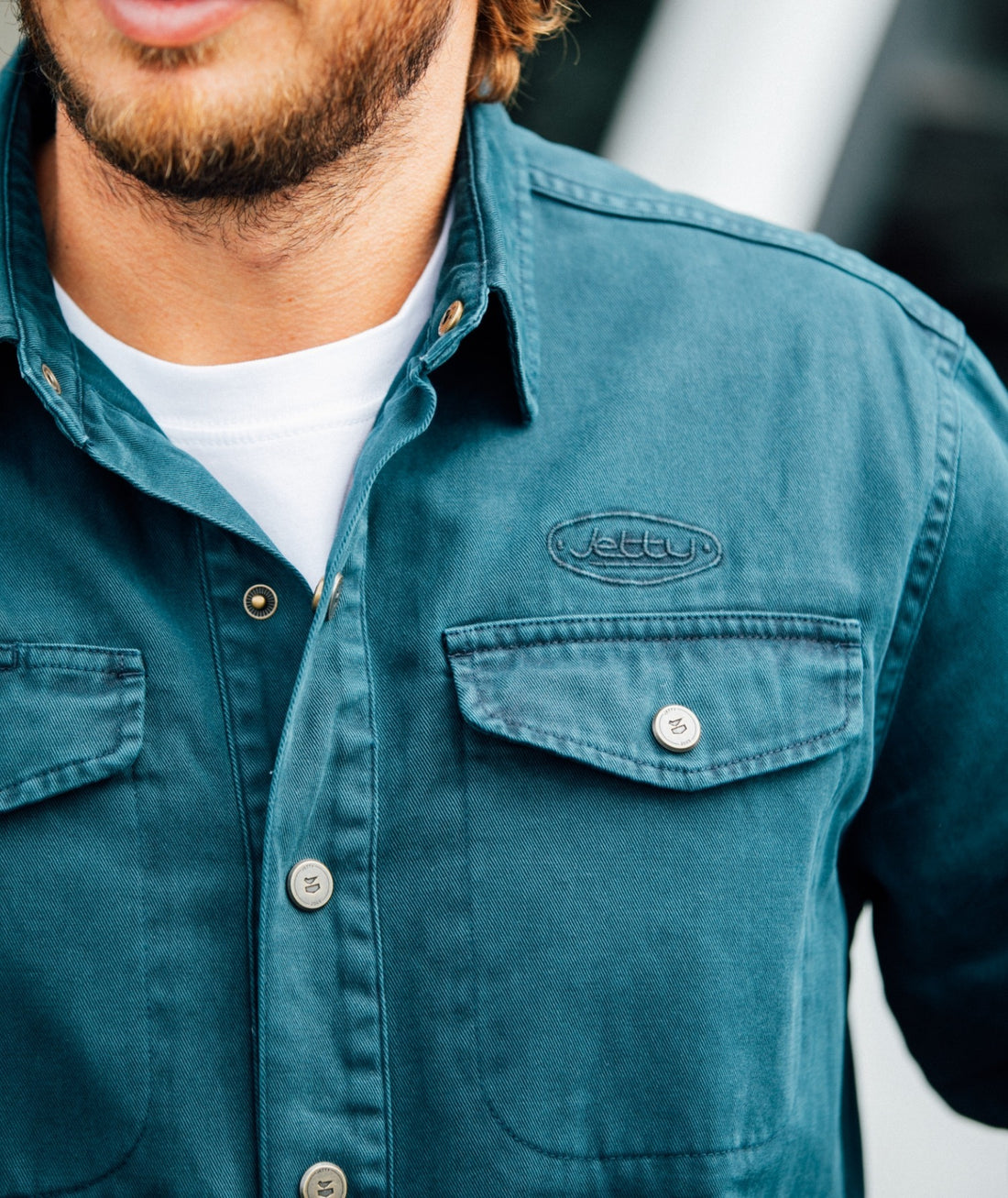 McCaffrey Navy Button-Up Work Shirt