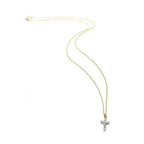 14K Gold & Diamonds Petite Cross Necklace