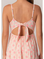 Pink Embroidered Tie-Back Sundress