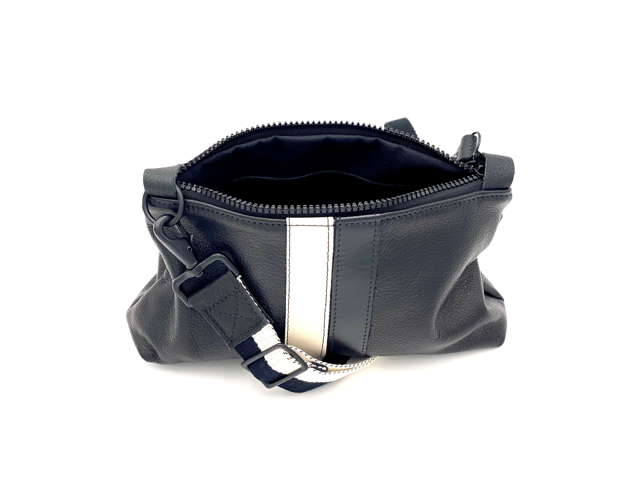 Nancy Black/Cream Stripe Crossbody