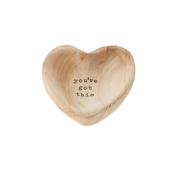 Sentiment Wood Heart Trinket Dish