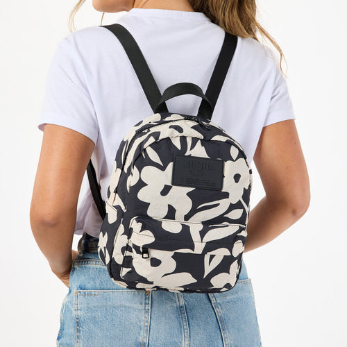 Fall Flowers Black Keep It Light Mini Backpack